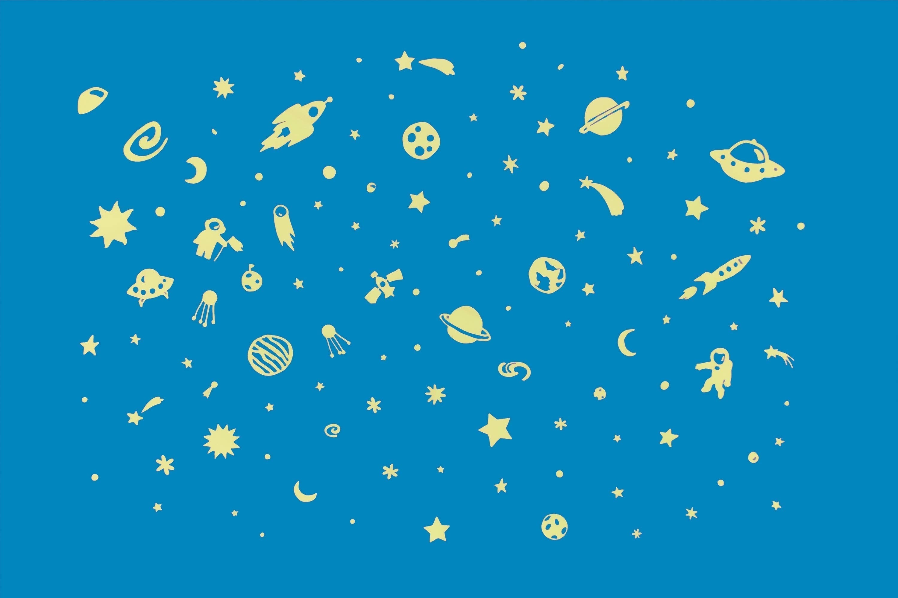 Space Adventure Series Glow in the Dark Wall Stickers